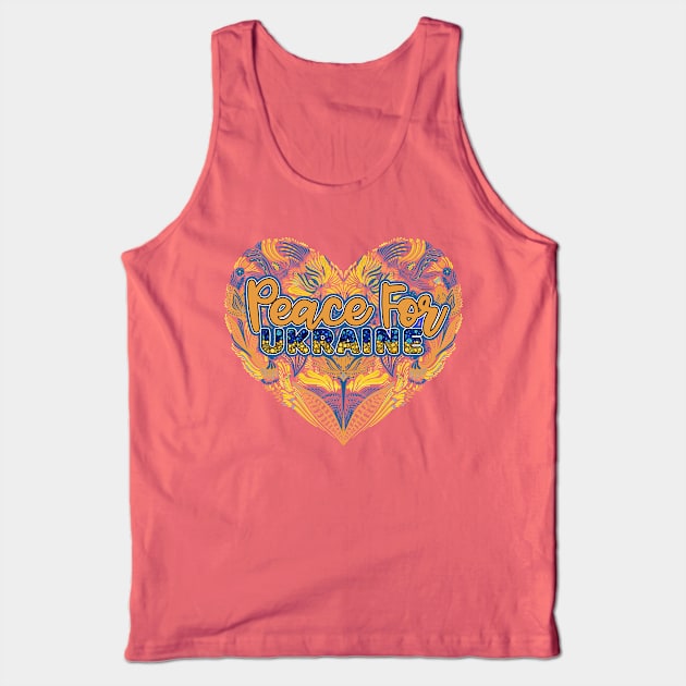 Peace For Ukraine Mandala Heart Tank Top by The Christian Left